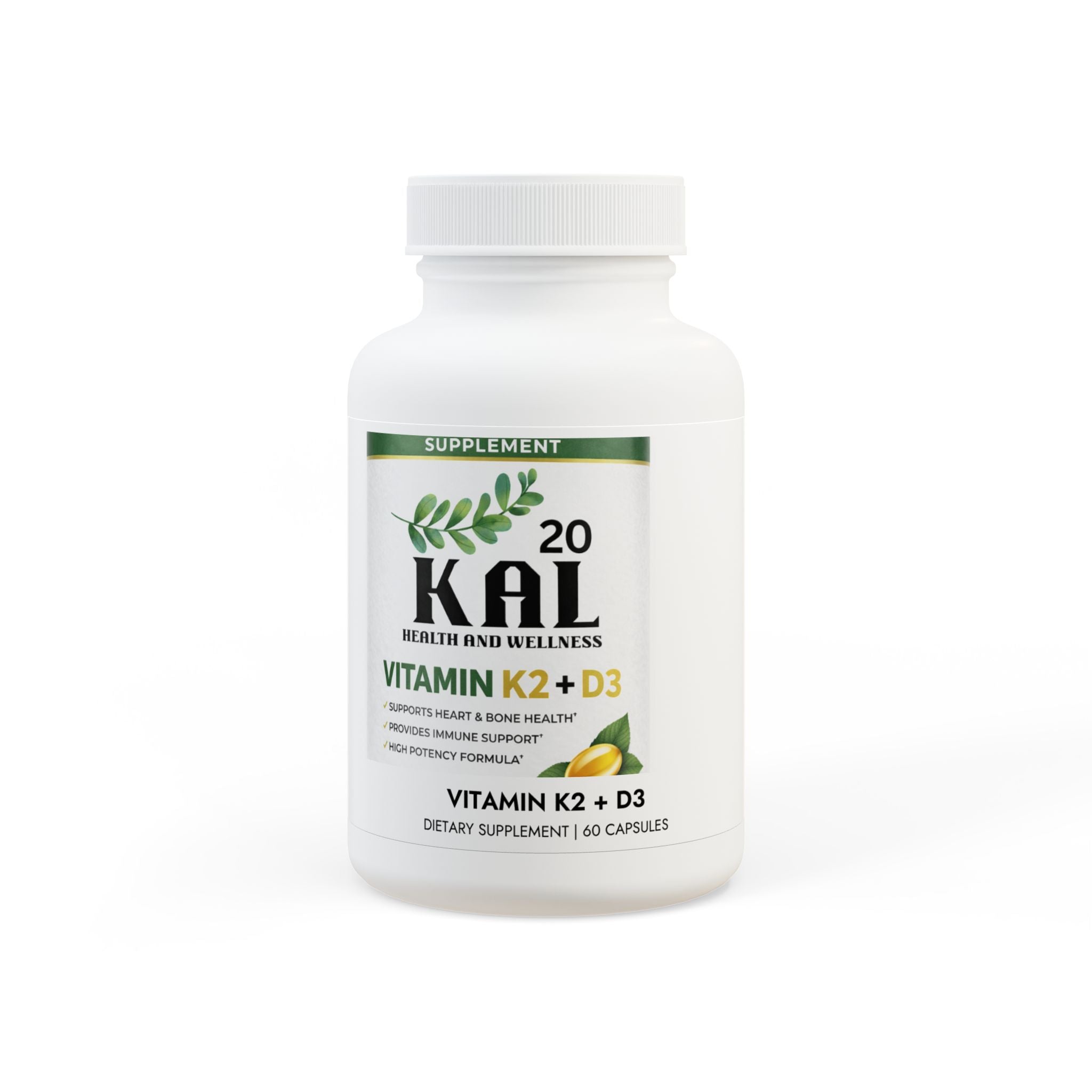 Vitamin K2 + D3 Supplement (60 Capsules)